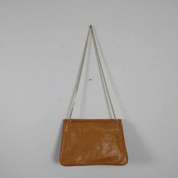 Michael Kors Brown Ostrich Embossed Leather Women's Clutch Shoulder Bag 616 - Picture 2 of 10